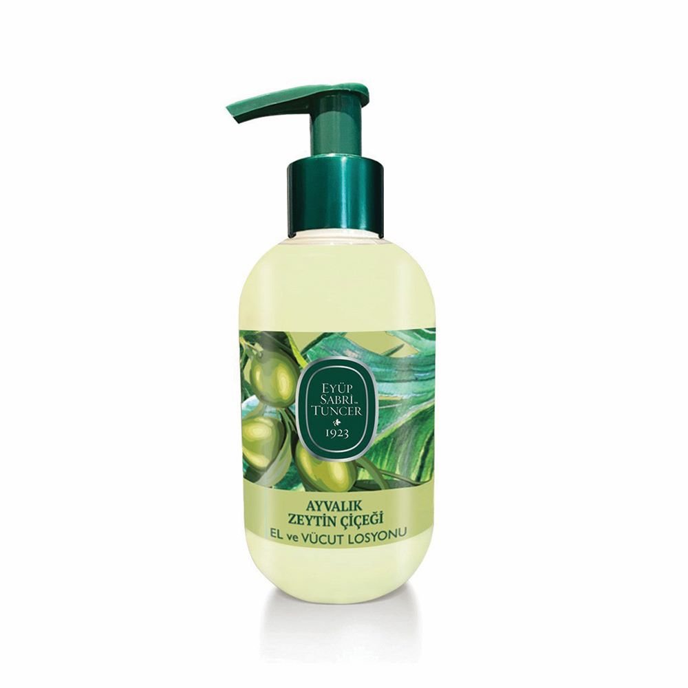 Ayvalik-Olive-oil-hand-body-lotion-280ML لوشن مرطب لليدين والجسم بزيت الزيتون الطبيعي وزهر زيتون أيفاليك (280 مل) - الصورة 1
