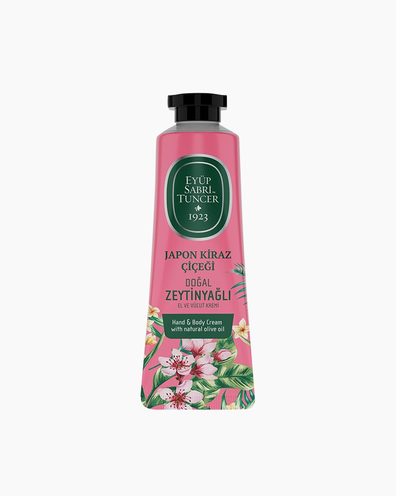 EYUP-SABRI-TUNCER-NATURAL-OLIVE-OIL-HAND-and-BODY-CREAM-50-ML-JAPANESE-CHERRY-BLOSSOM-1-2 Moisturizing Hand & Body Cream with Japanese Cherry Blossom (50 ml) - Image 1