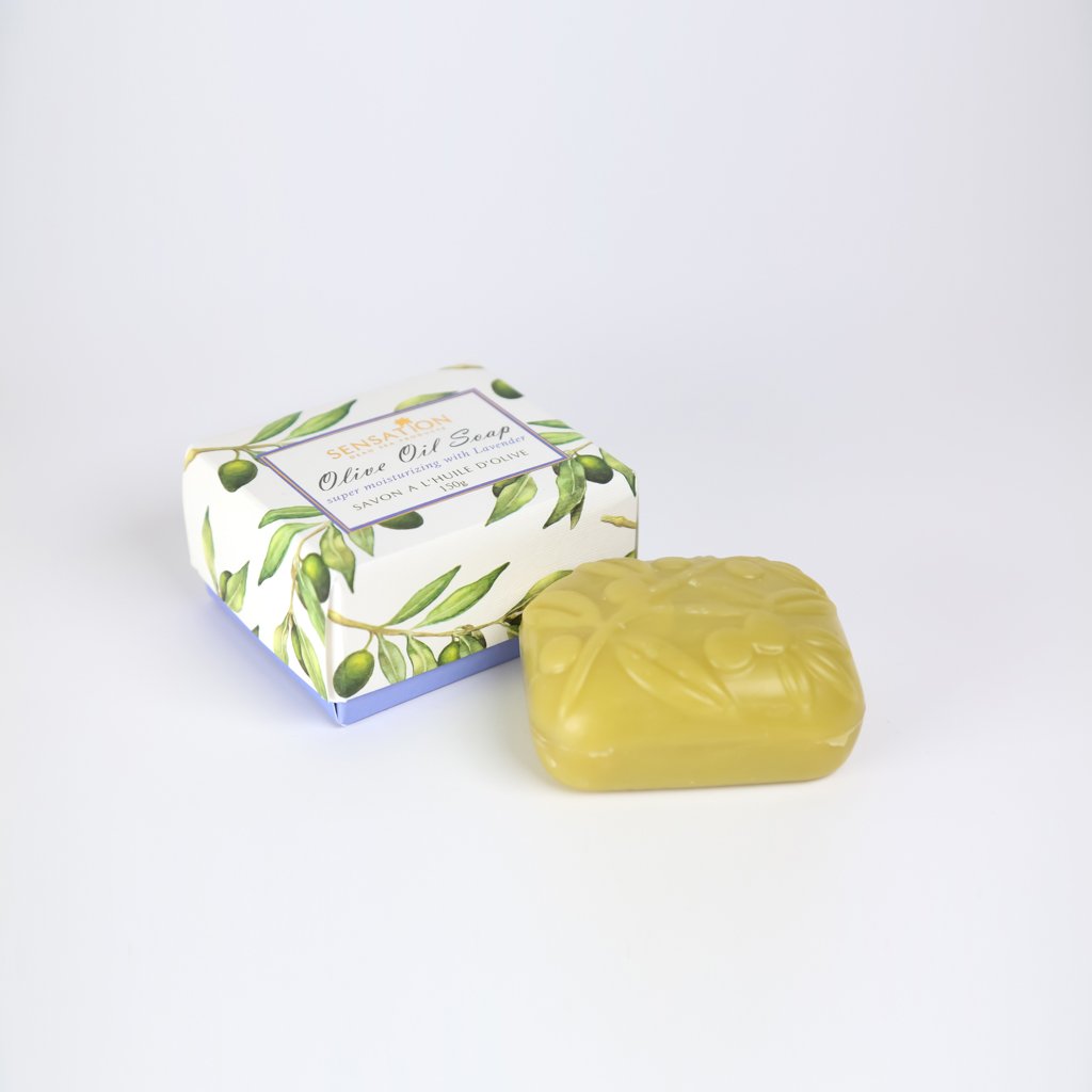 Olive-Oil-Soap-Lavender Natural Olive Oil Soap with Lavender Extract (100 g) - Image 1