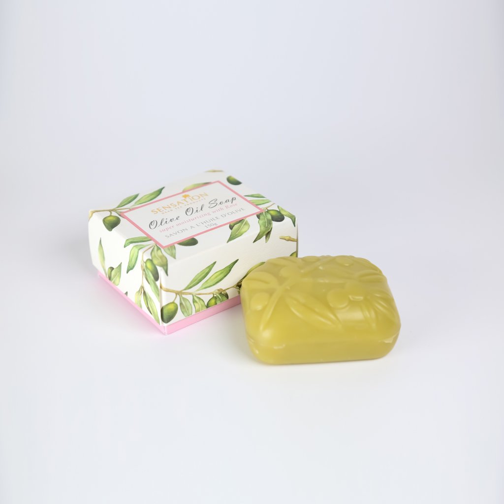 Olive-Oil-Soap-Rose Natural Olive Oil Soap with Pure Rose Extract (100 g) - Image 1