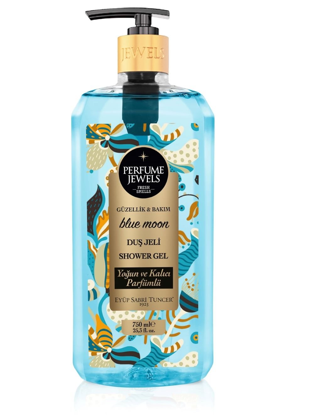 PERFUME-JEWELS-SHOWER-GEL-BLUE-MOON-750-ML جل استحمام من مجموعة بلو مون (750 مل) - الصورة 1